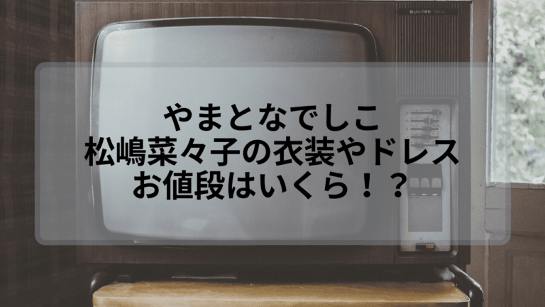 やまとなでしこ 松嶋菜々子の衣装やドレスの値段はいくら