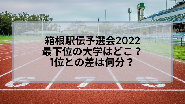 箱根駅伝予選会2022の最下位の大学はどこ？1位との差は何分？