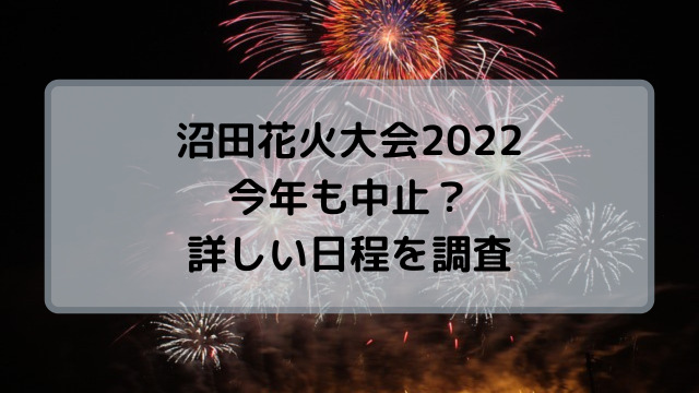 沼田花火大会2022は中止？日程や延期の有無の詳細について！